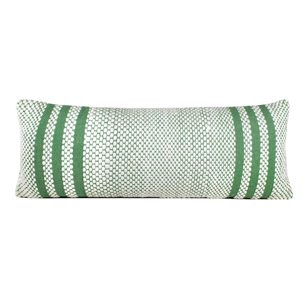 Evette Rios Mindy Striped Handwoven Cotton Blend Throw Pillow, Lumbar. Picture 1