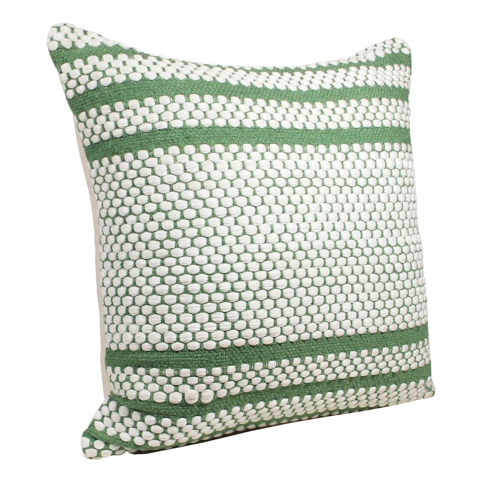 Evette Rios Mindy Striped Handwoven Cotton Blend Throw Pillow, Square. Picture 4