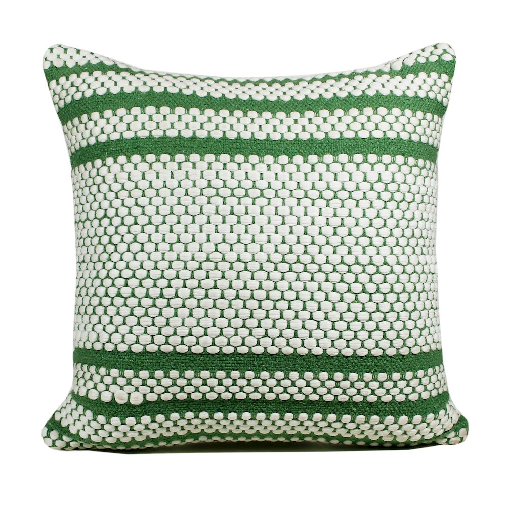 Evette Rios Mindy Striped Handwoven Cotton Blend Throw Pillow, Square. Picture 1