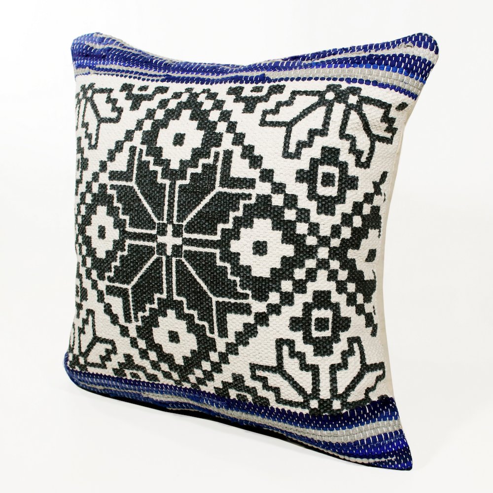 Evette Rios Mindy Bordered Mosaic Cotton Blend Throw Pillow. Picture 5