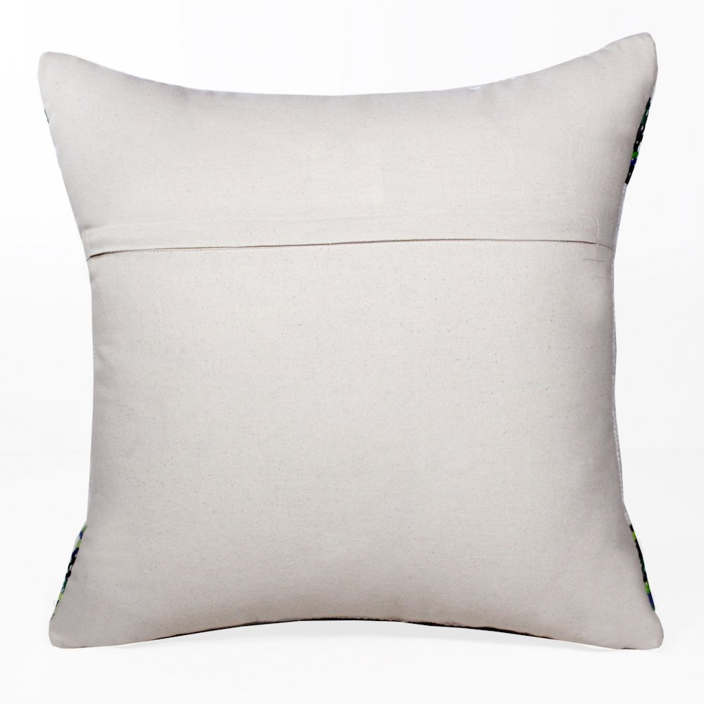 Evette Rios Mindy Boho Bordered  Mosaic Cotton Blend Throw Pillow. Picture 7