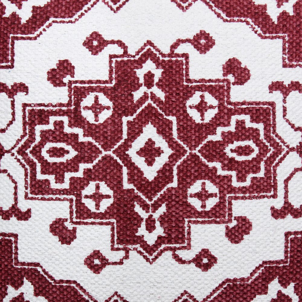 Boho Bordered Medallion Mosaic Textile Throw Pillow. Picture 2