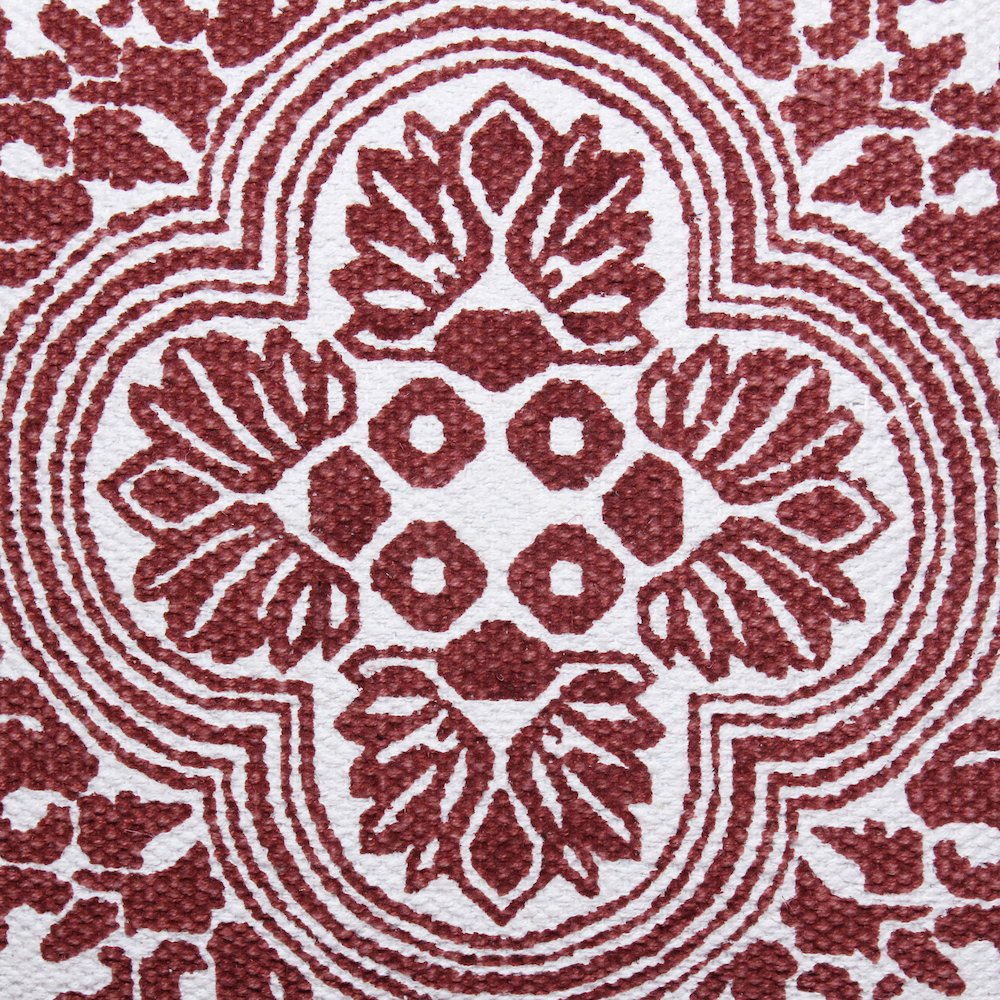 Boho Bordered Tesserae Mosaic Textile Throw Pillow. Picture 2