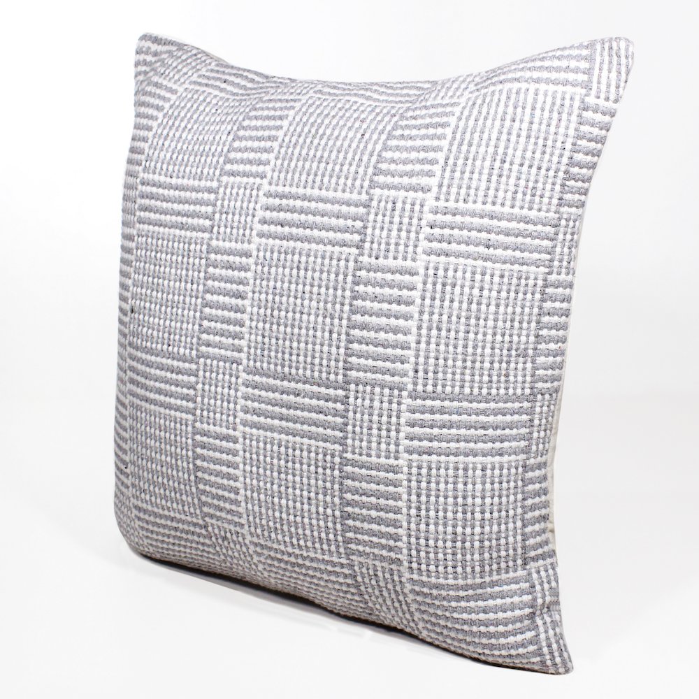 Modern Multi-Geometric Striped Throw Pillow. Picture 5