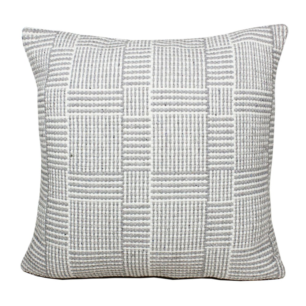 Modern Multi-Geometric Striped Throw Pillow. Picture 1