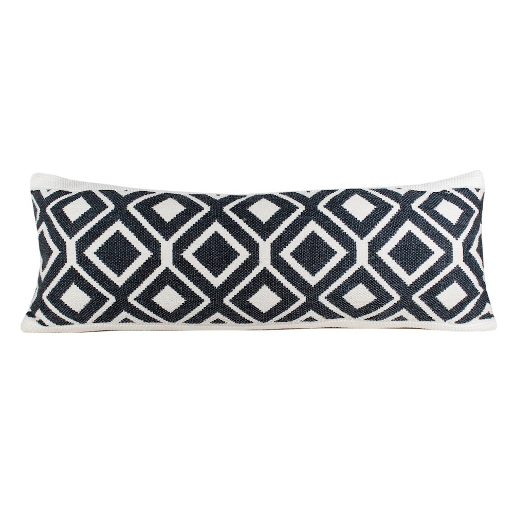 Evette Rios Mindy Geometric Diamond Cotton Blend Throw Pillow, Lumbar. Picture 1