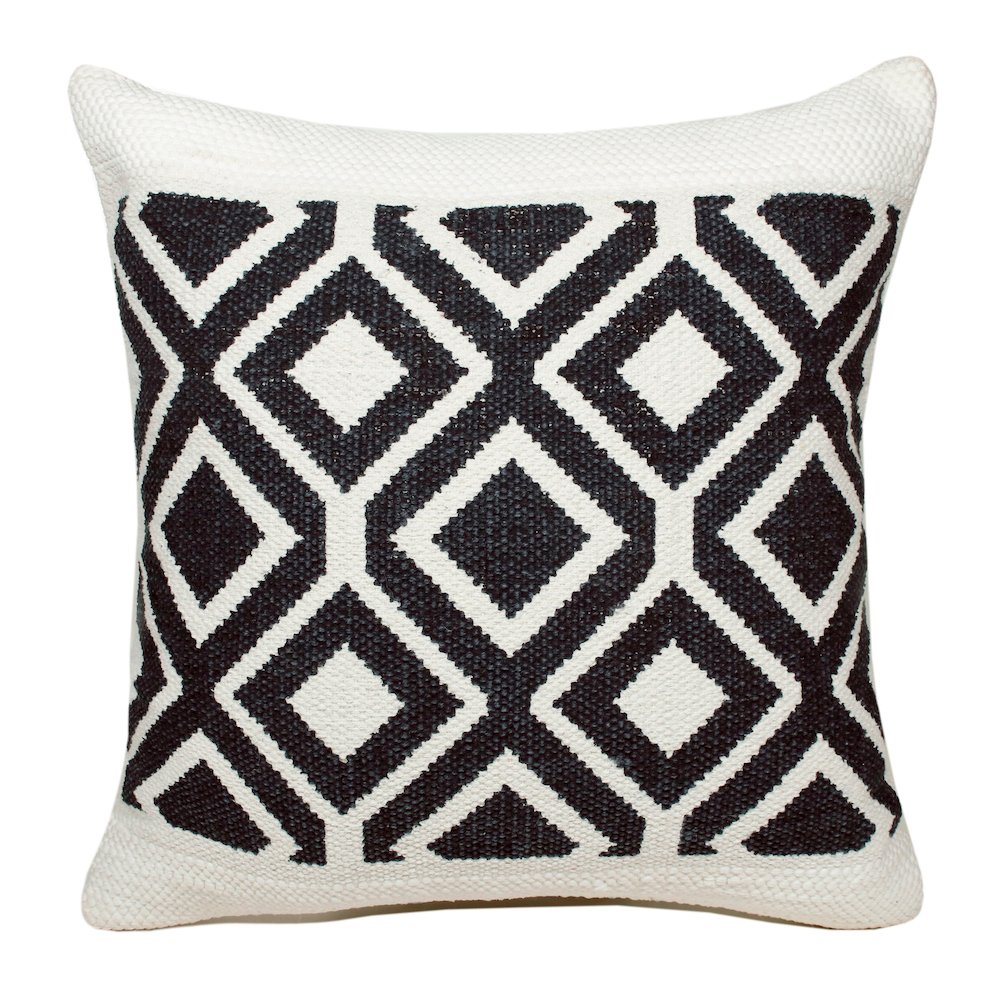 Evette Rios Mindy Geometric Diamond Cotton Blend Throw Pillow, Square. Picture 1