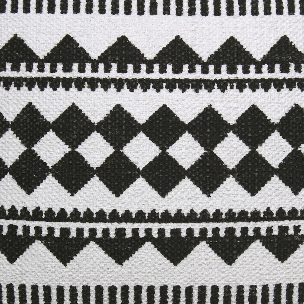 Evette Rios Mindy Bordered/Geometric Stripe Cotton Blend Throw Pillow. Picture 2