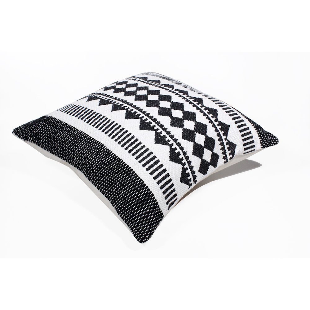 Evette Rios Mindy Bordered/Geometric Stripe Cotton Blend Throw Pillow. Picture 6