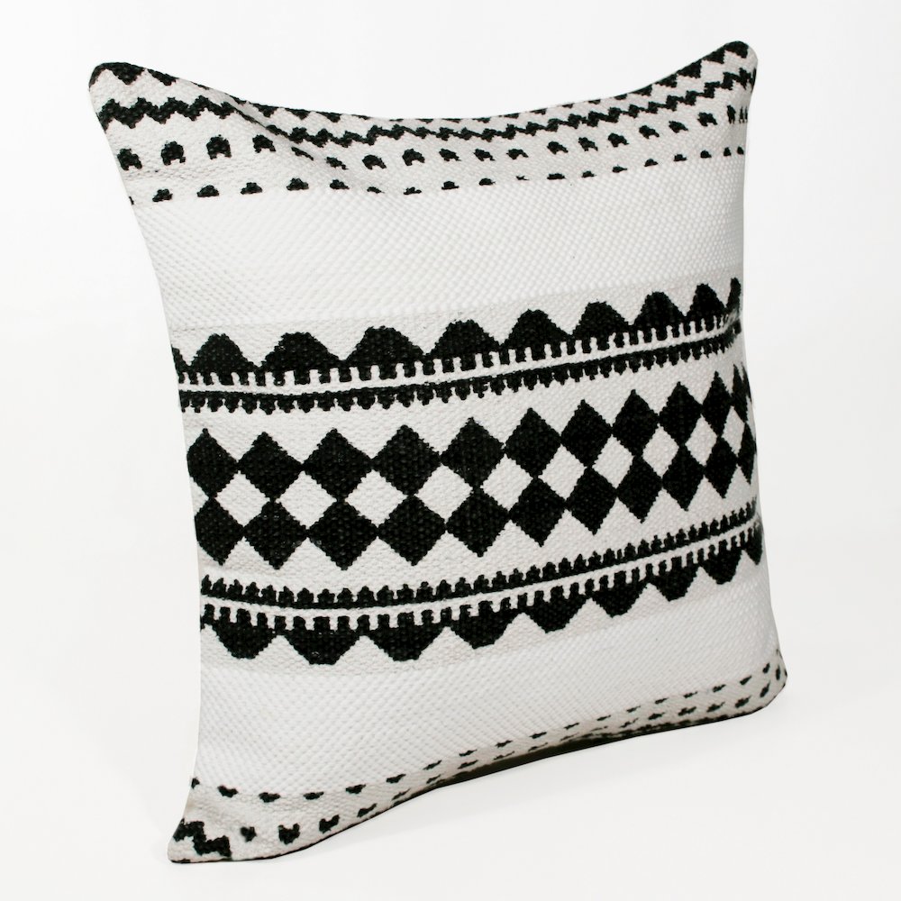 Evette Rios Mindy Mosaic Geometric Stripe Cotton Blend Throw Pillow, Square. Picture 4