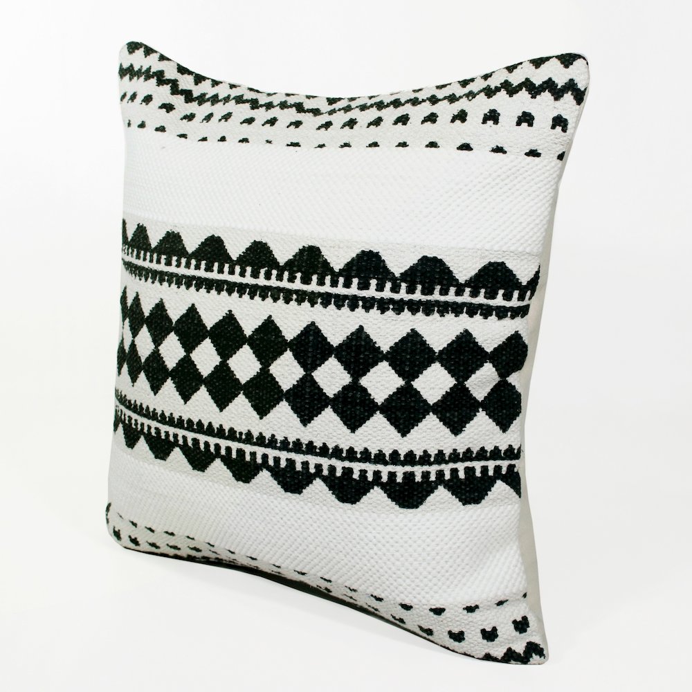 Evette Rios Mindy Mosaic Geometric Stripe Cotton Blend Throw Pillow, Square. Picture 5