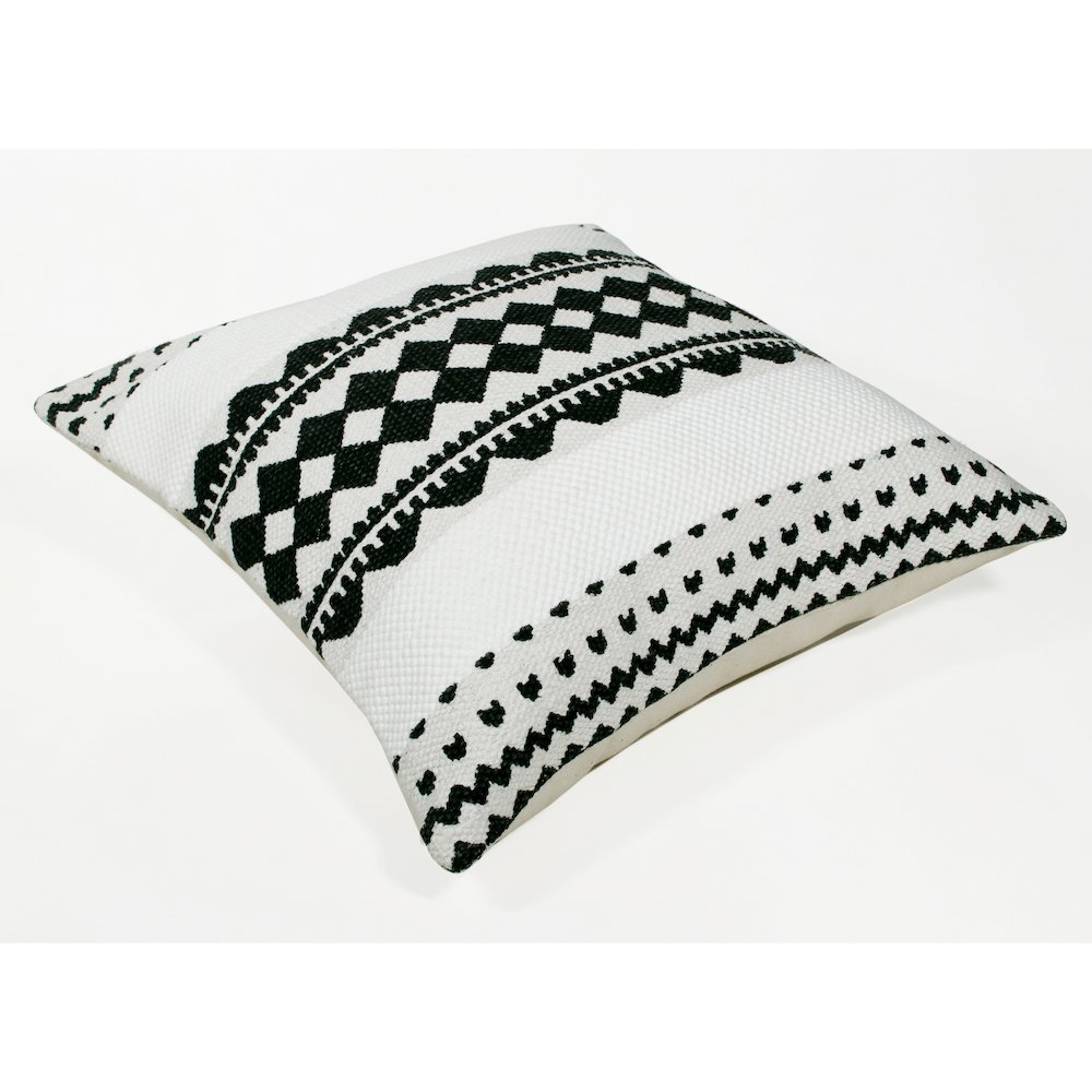 Evette Rios Mindy Mosaic Geometric Stripe Cotton Blend Throw Pillow, Square. Picture 6