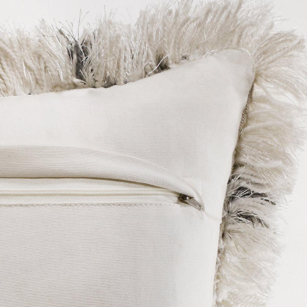 Soft Shag Diamond Criss Cross Throw Pillow. Picture 3