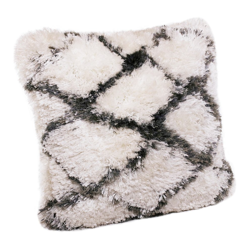 Soft Shag Diamond Criss Cross Throw Pillow. Picture 4