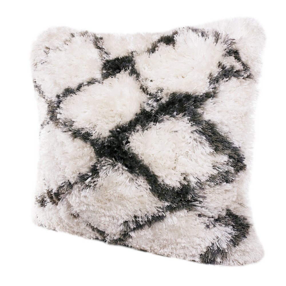Soft Shag Diamond Criss Cross Throw Pillow. Picture 5