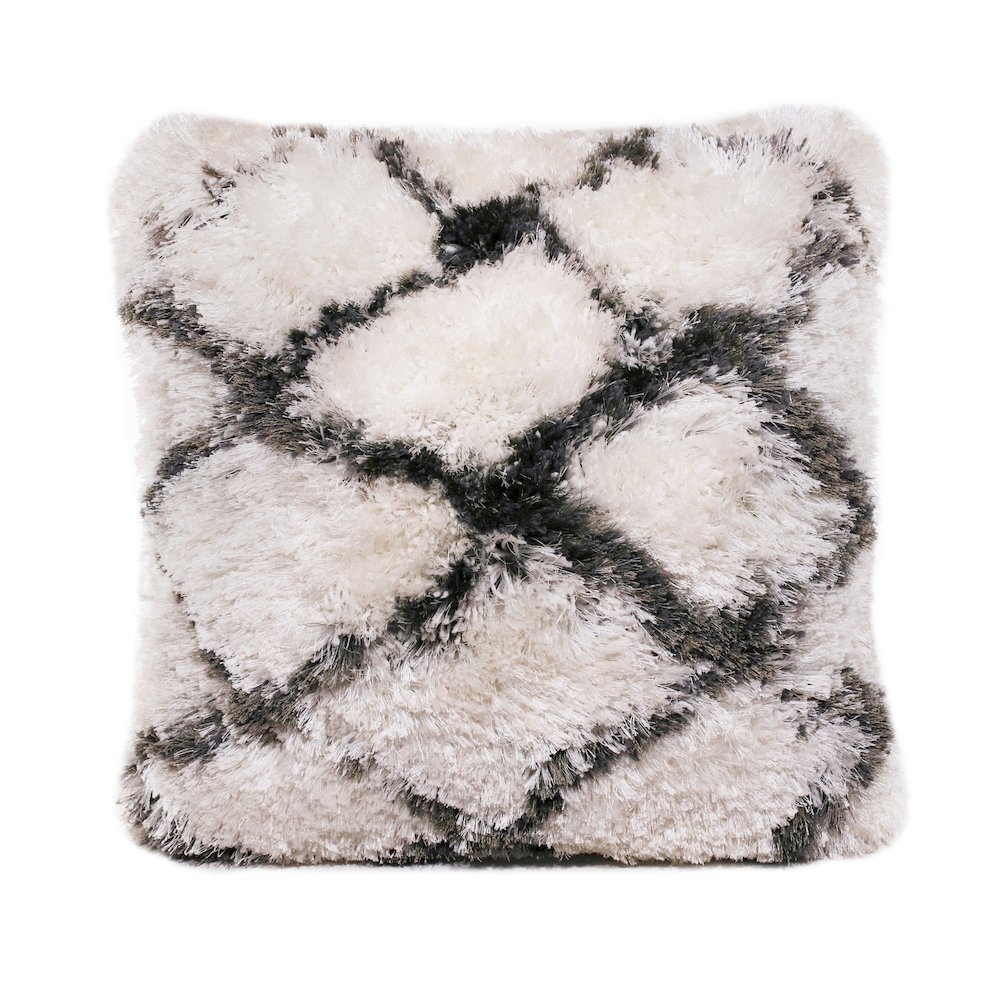 Soft Shag Diamond Criss Cross Throw Pillow. Picture 1