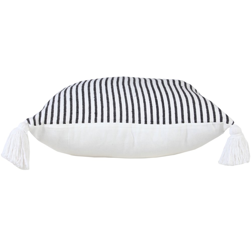 Basic Balanced Striped Throw Pillow with Tassels. Picture 6