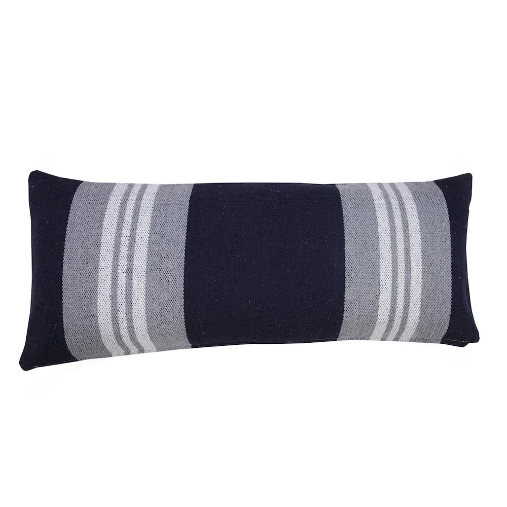 Classic Coastal Club Double Striped Lumbar Throw Pillow. Picture 4