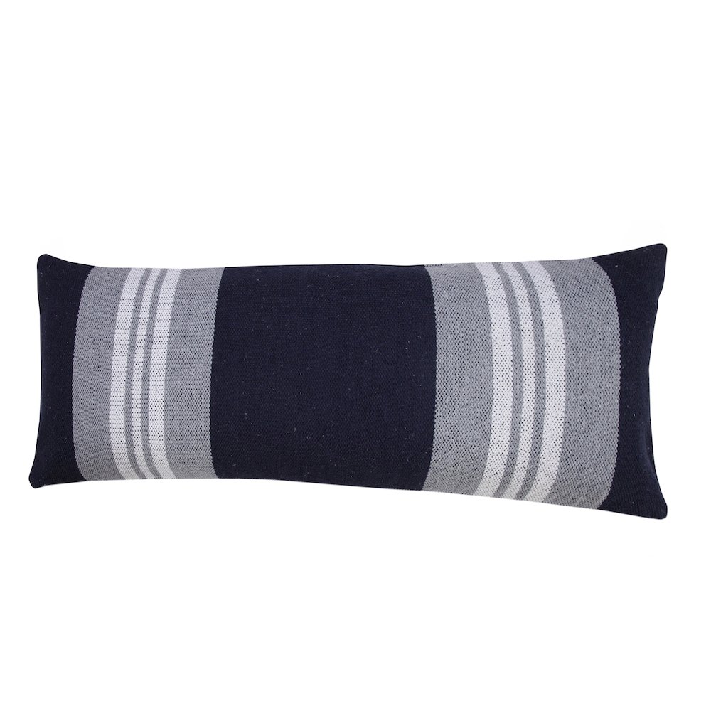 Classic Coastal Club Double Striped Lumbar Throw Pillow. Picture 5