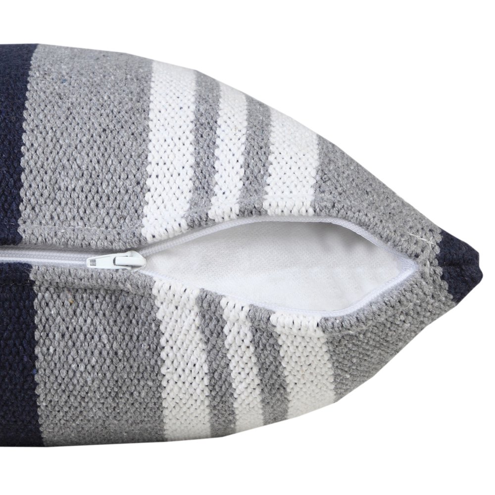 Classic Coastal Club Double Striped Throw Pillow. Picture 3