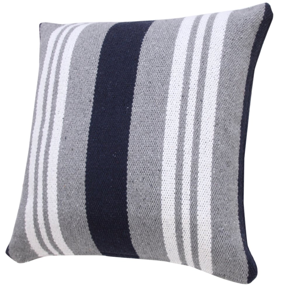 Classic Coastal Club Double Striped Throw Pillow. Picture 5