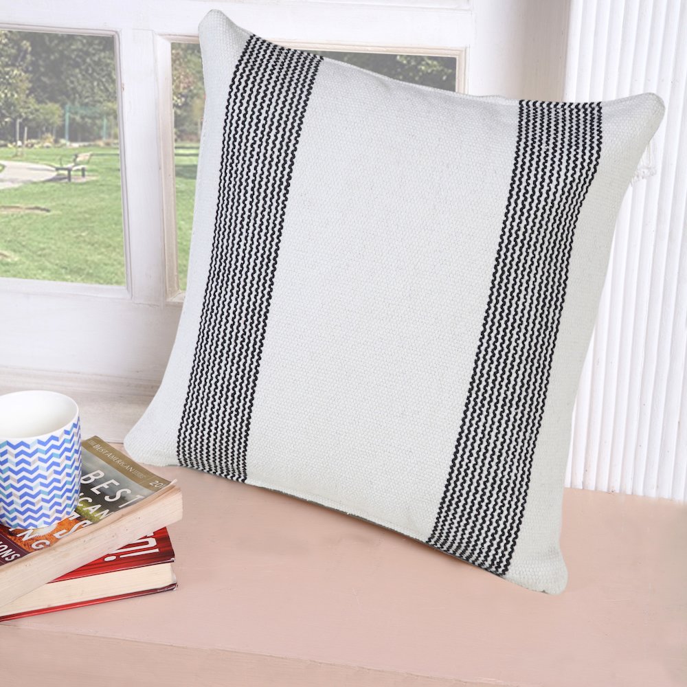 Balanced Border Pinstripe Throw Pillow. Picture 10