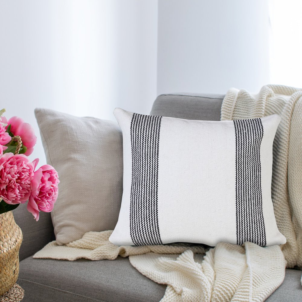 Balanced Border Pinstripe Throw Pillow. Picture 9