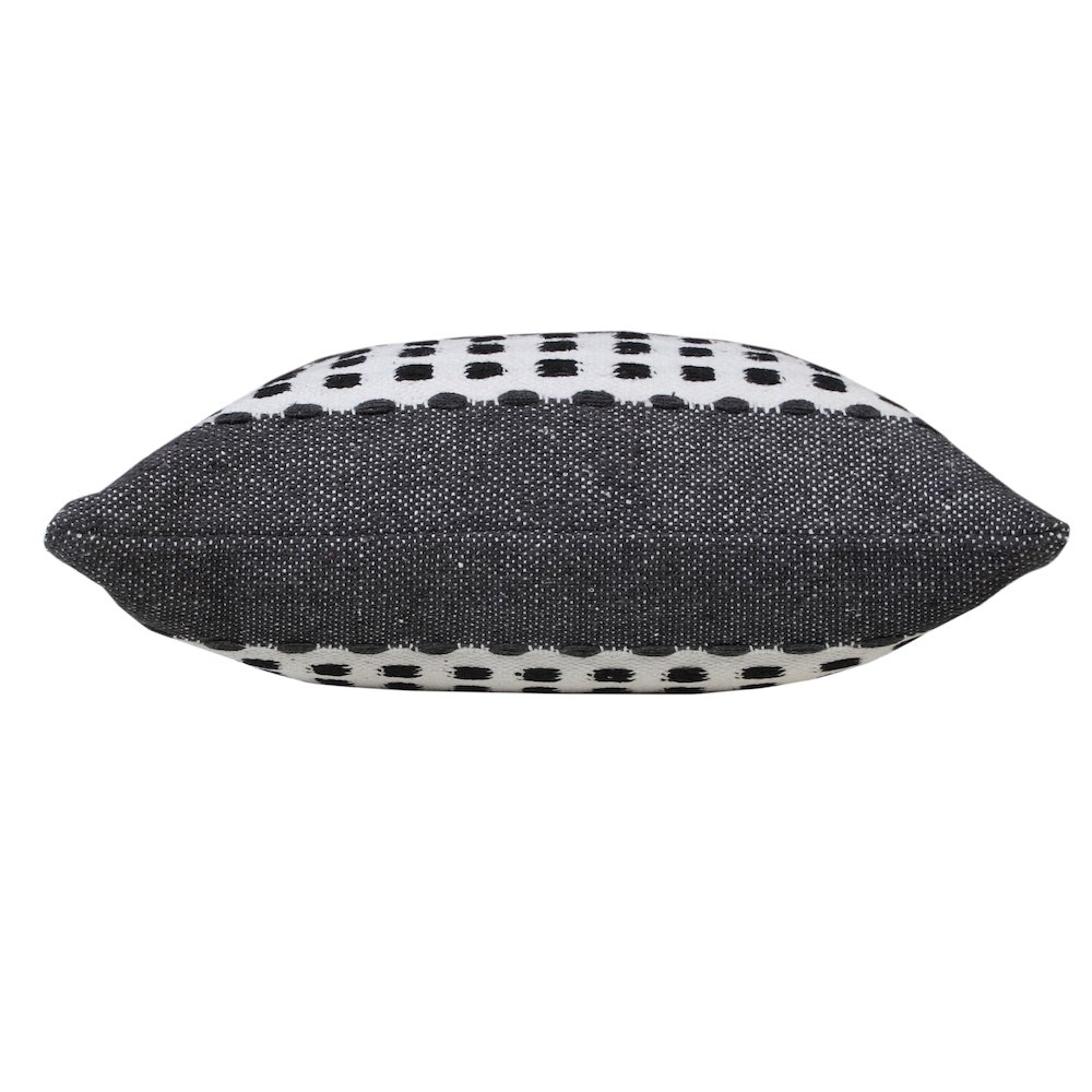 Industrial Woven Dash Grid Striped Throw Pillow. Picture 6