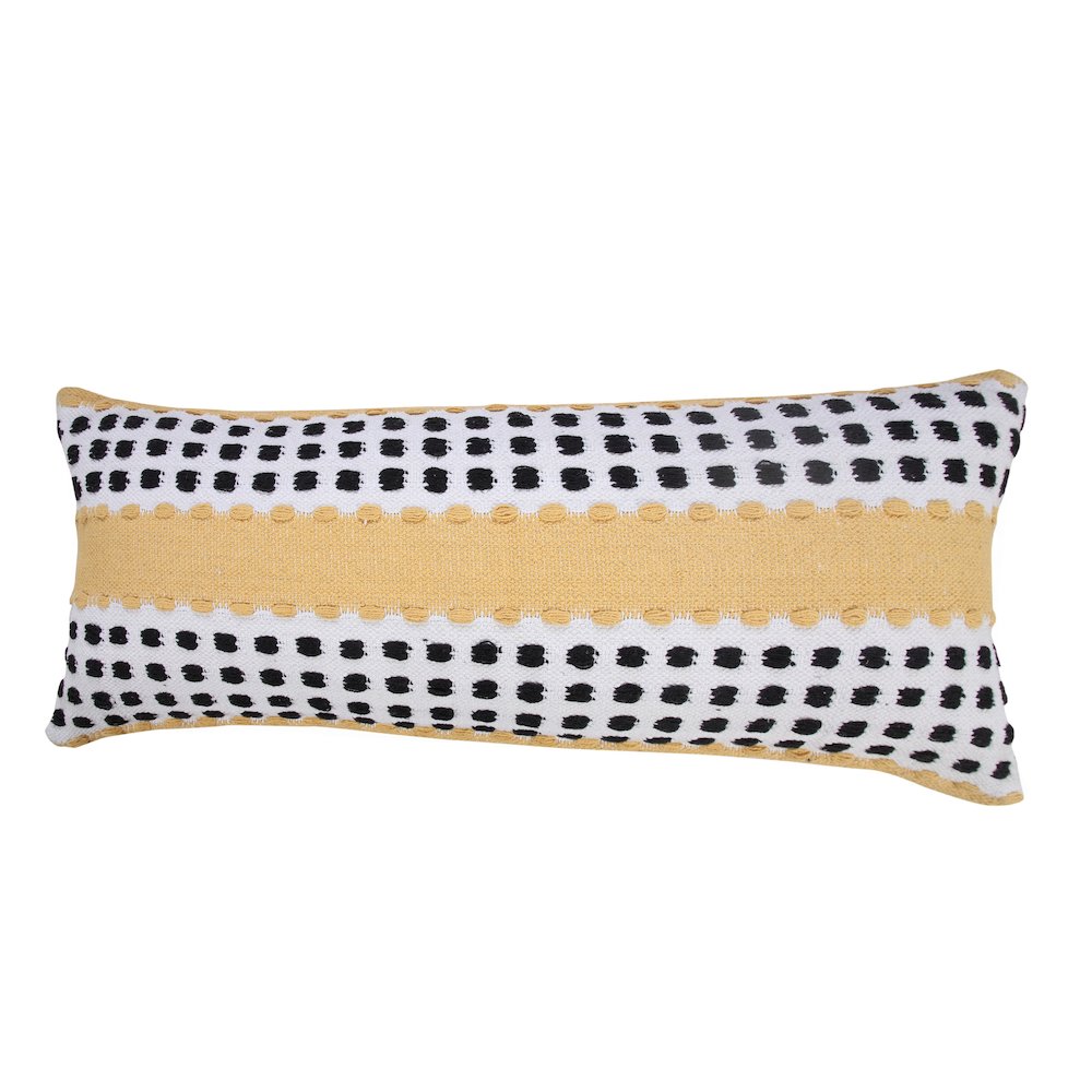 Metropolitan Woven Dash Grid Striped Lumbar Throw Pillow. Picture 5