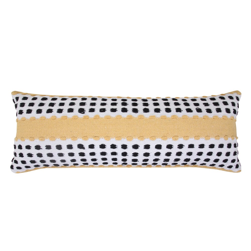 Metropolitan Woven Dash Grid Striped Lumbar Throw Pillow. Picture 7