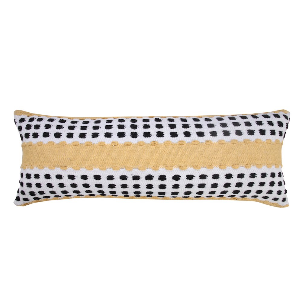 Metropolitan Woven Dash Grid Striped Lumbar Throw Pillow. Picture 1
