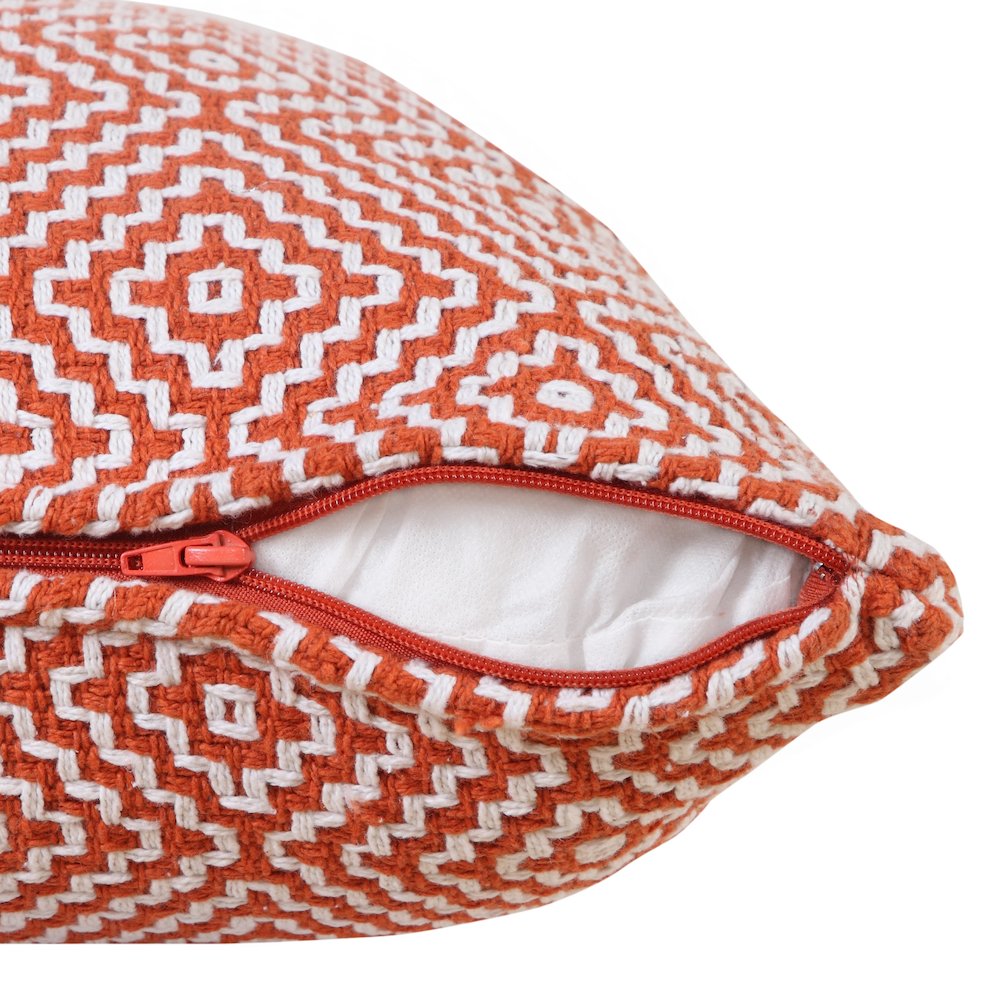 Diamond Delight Woven Geometric Throw Pillow. Picture 3