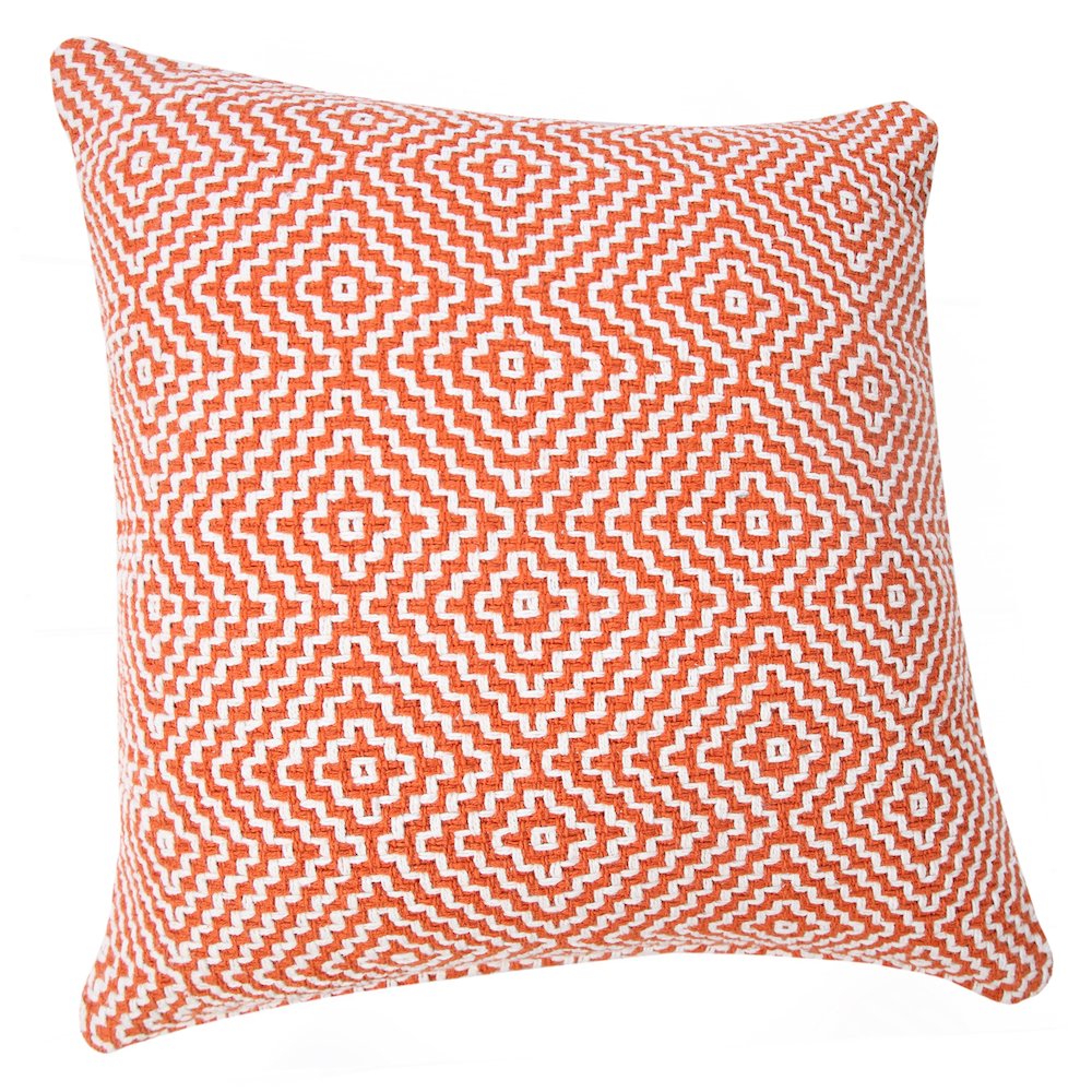 Diamond Delight Woven Geometric Throw Pillow. Picture 4