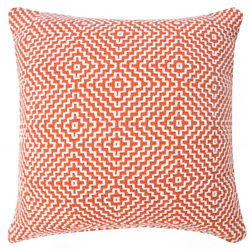 Diamond Delight Woven Geometric Throw Pillow. Picture 1