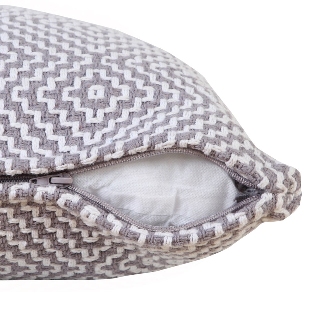 Diamond Delight Woven Geometric Throw Pillow. Picture 3