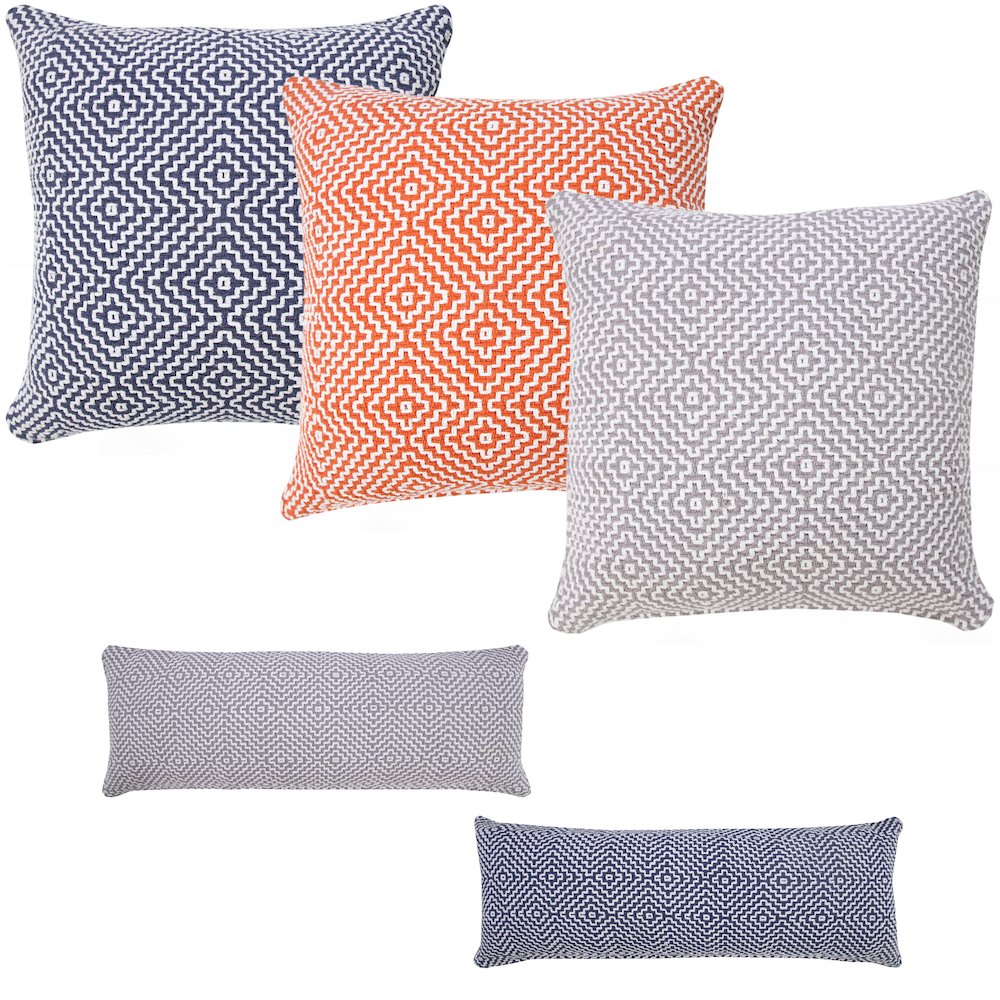 Diamond Delight Woven Geometric Throw Pillow. Picture 9