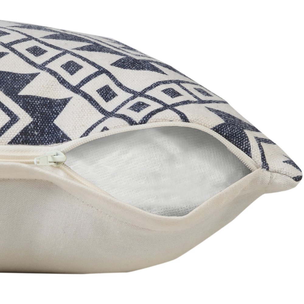 Southwestern Dynamic Denim Geometric Throw Pillow. Picture 3