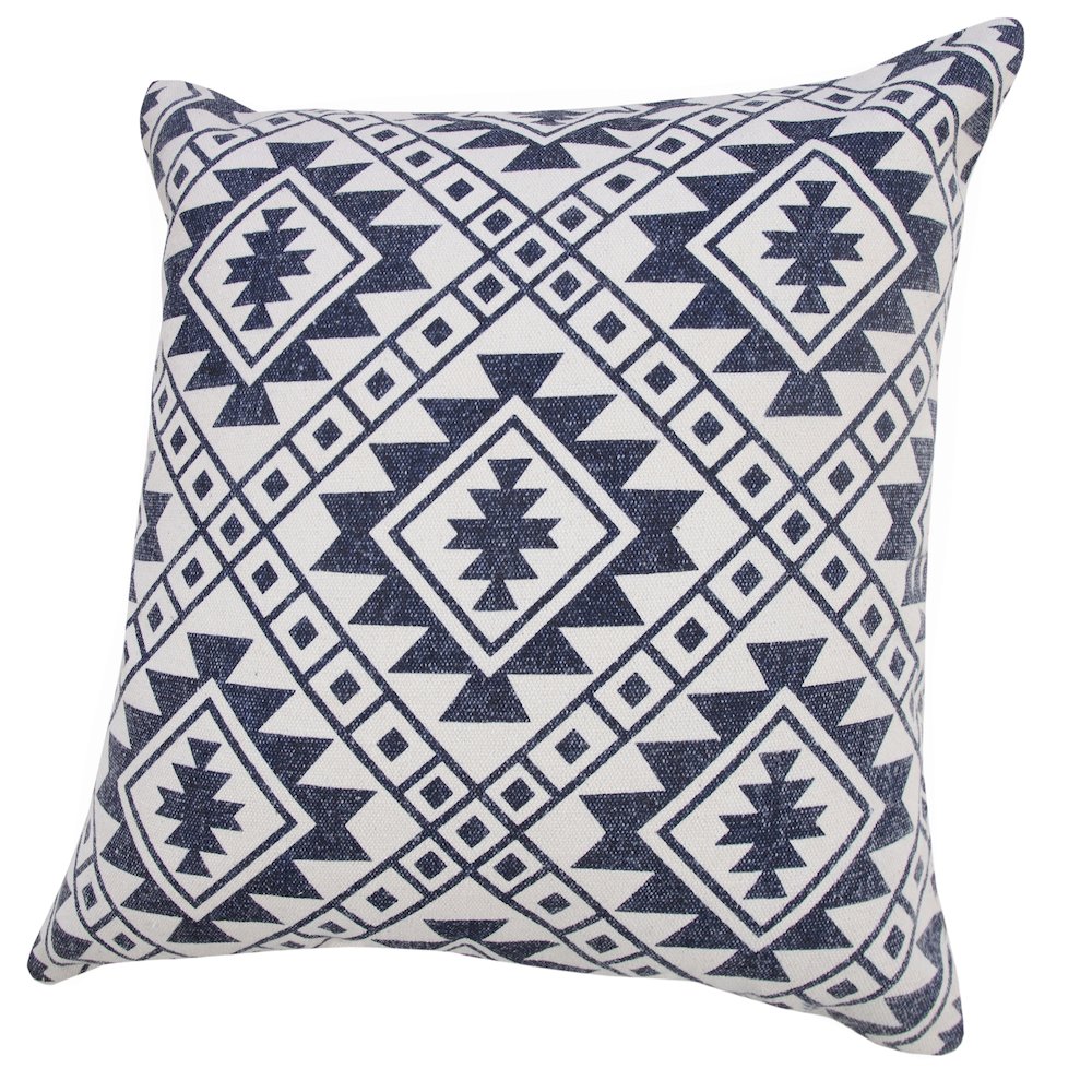 Southwestern Dynamic Denim Geometric Throw Pillow. Picture 5