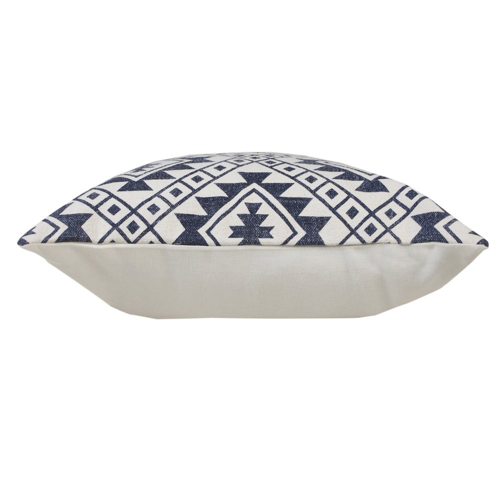 Southwestern Dynamic Denim Geometric Throw Pillow. Picture 6
