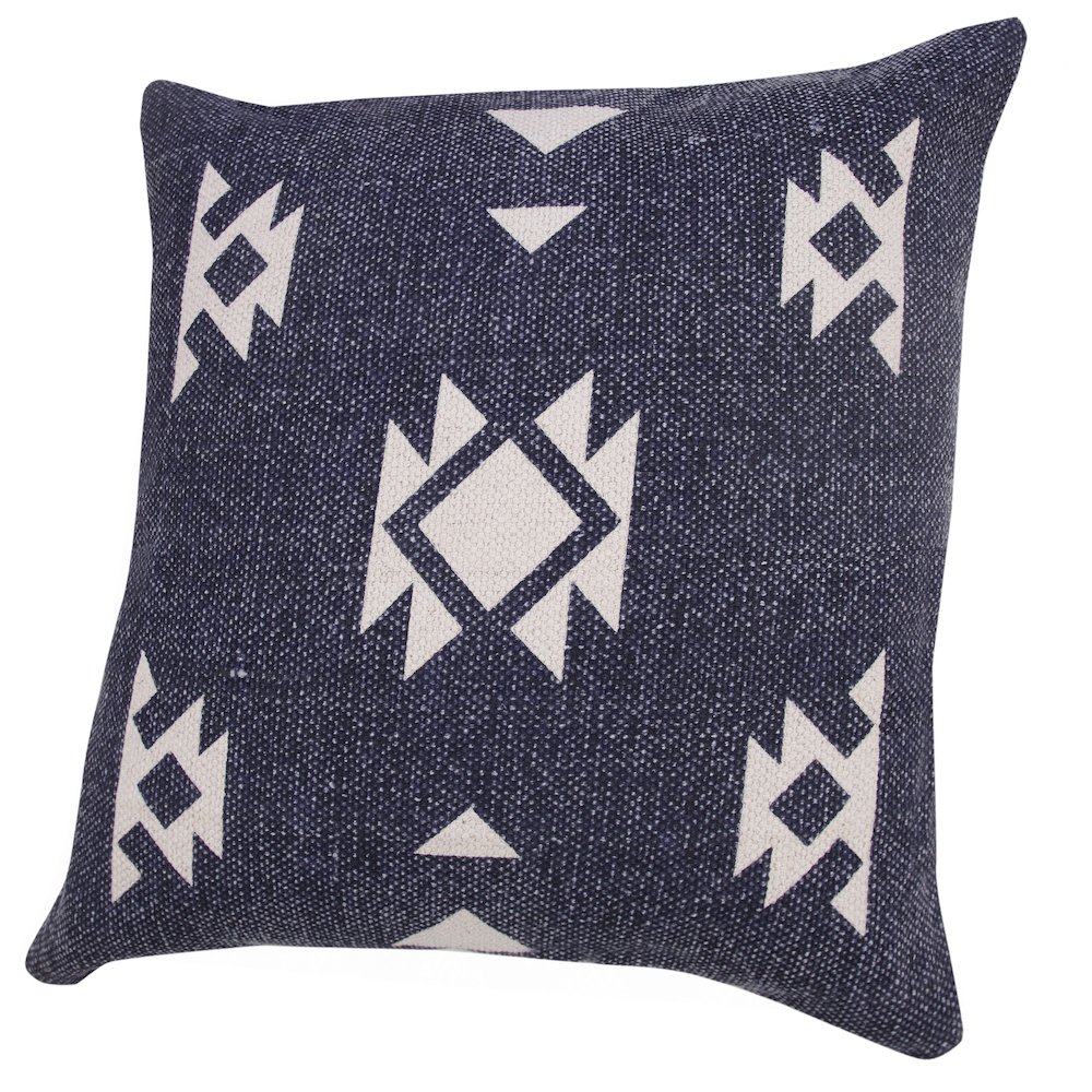 Southwestern Decorative Denim Geometric Throw Pillow. Picture 5