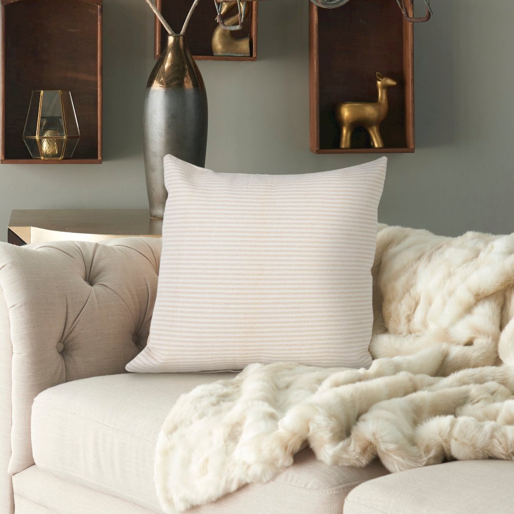 Simple Stonewash Stripe Throw Pillow. Picture 9