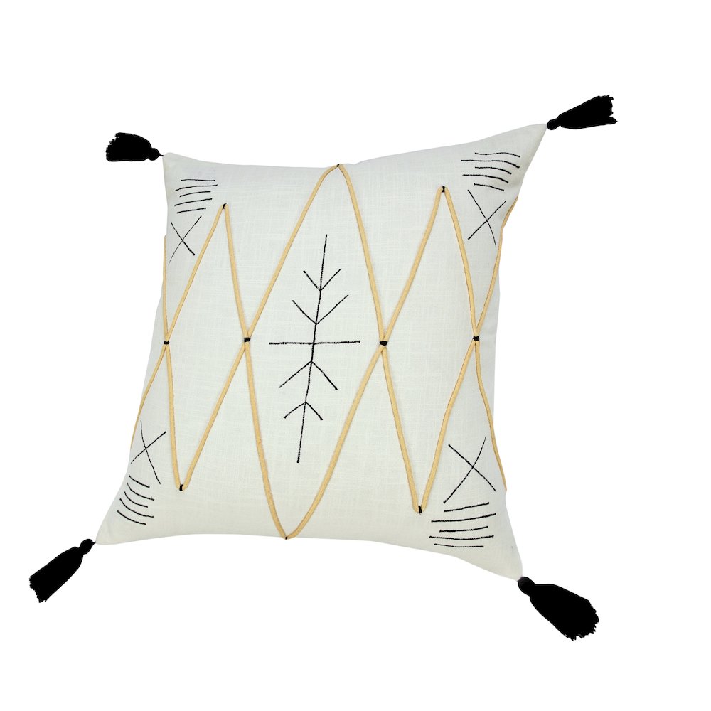 Bohemian Basics Textured Diamond Embroidered Throw Pillow. Picture 5
