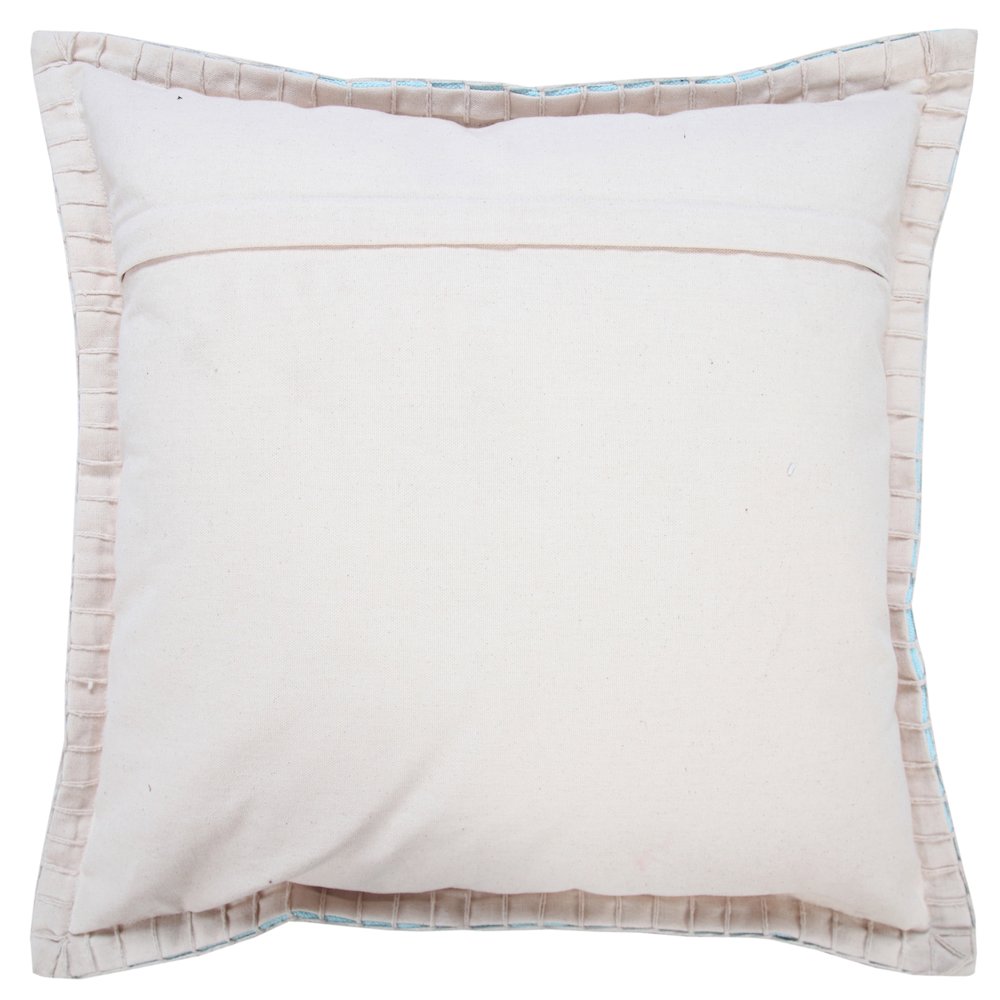 Embroidered Edge Bordered Solid Throw Pillow. Picture 7