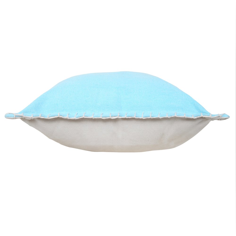 Embroidered Edge Bordered Solid Throw Pillow. Picture 6
