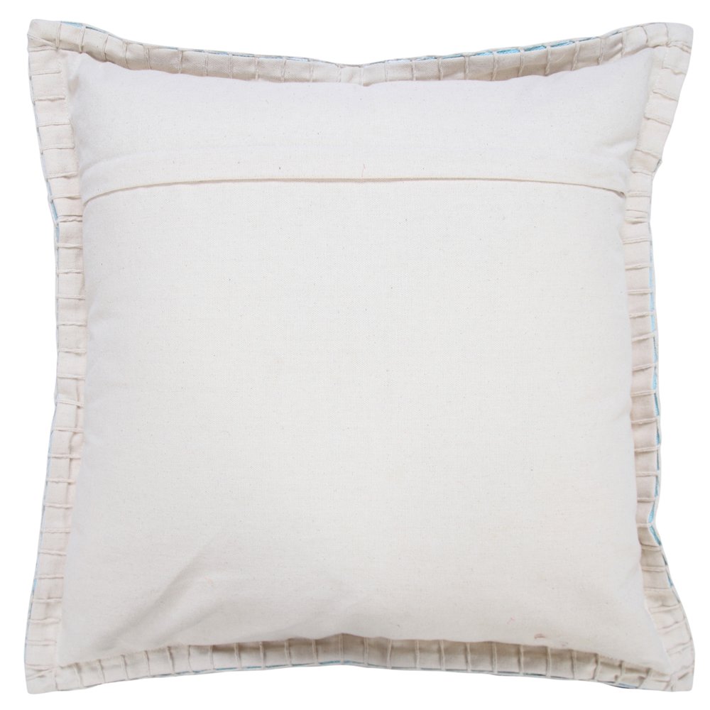 Embroidered Edge Bordered Solid Throw Pillow. Picture 7