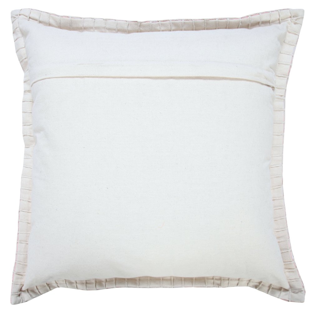 Embroidered Edge Bordered Solid Throw Pillow. Picture 7