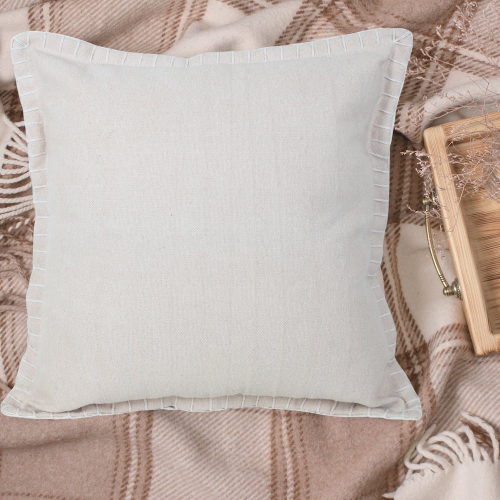 Vital Cotton Pillow Set of 2 in Beige, 20" x 20". Picture 8