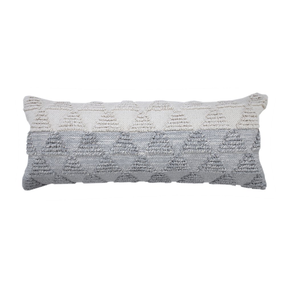 Contemporary Geometric Textured Triangle Lumbar Throw Pillow. Picture 1