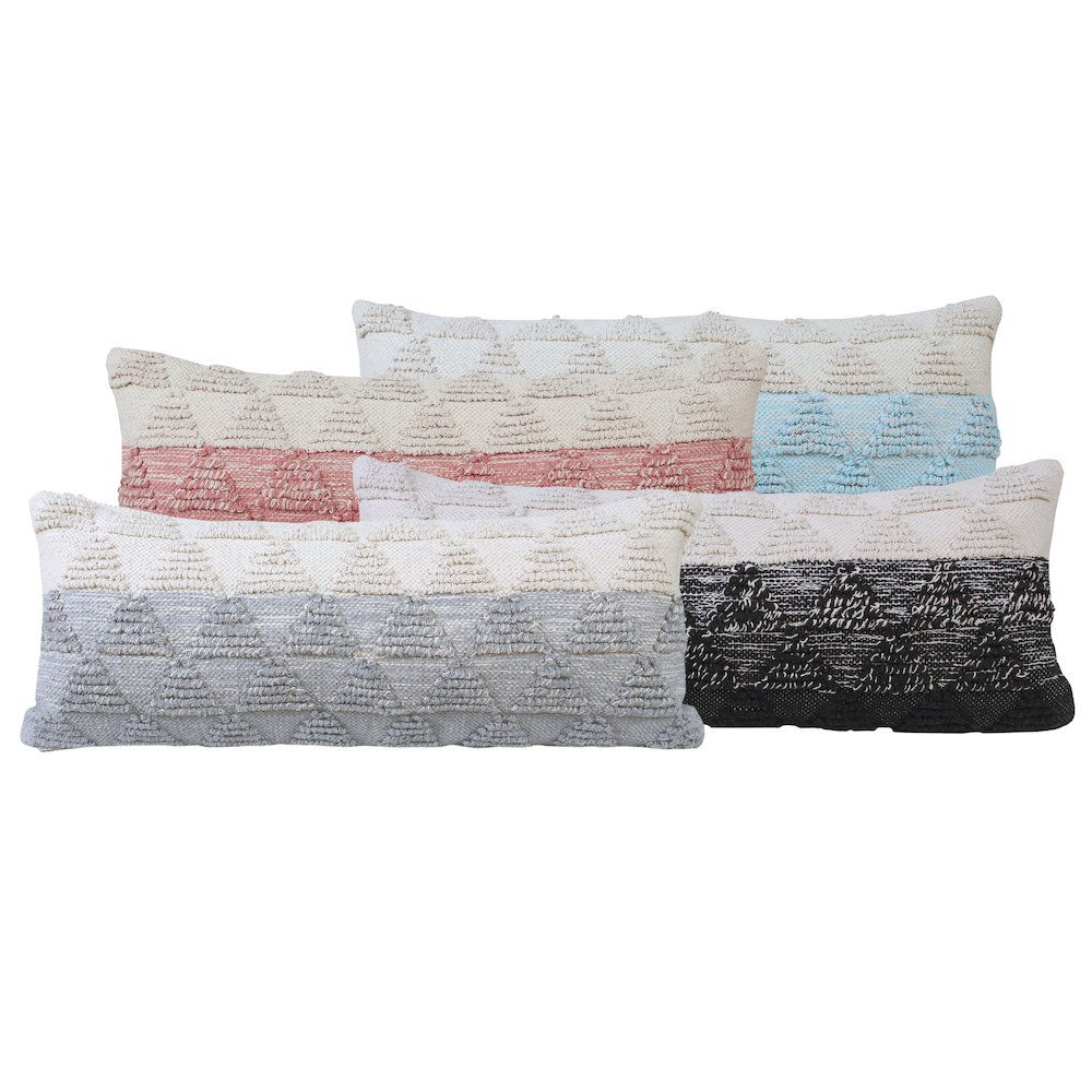 Contemporary Geometric Textured Triangle Lumbar Throw Pillow. Picture 10
