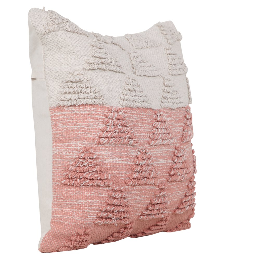 Luxe Cotton Poly Filled Pillow in Pink/White, 20" x 20". Picture 4